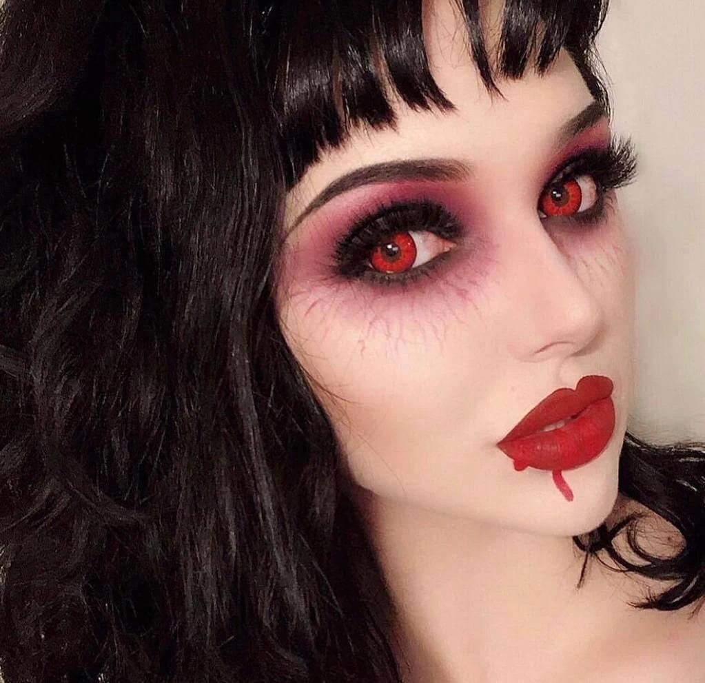 halloween red eye makeup